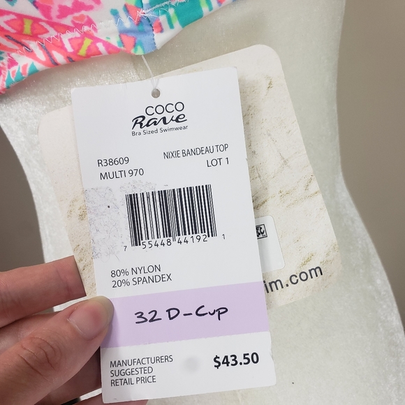 Coco Rave Nixie Bandeau Halter Bikini Top Sz. 32D - Picture 10 of 14
